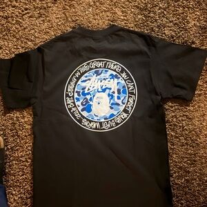 Stussy Black and Blue Graphic Tee